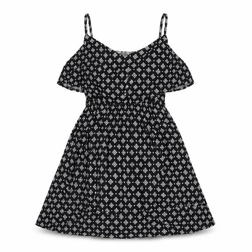 Cotton On Womens Black Geometric Viscose A-Line Size XS Scoop Neck Pullover - Frill