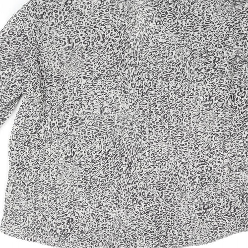 Epilogue Womens Gold Geometric Polyester Basic Button-Up Size 16 Collared