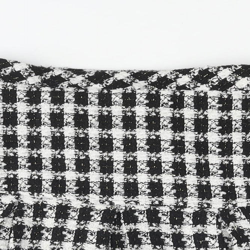 Nula Bug Girls Black Houndstooth Polyester Pleated Skirt Size 5 Years Regular Pull On