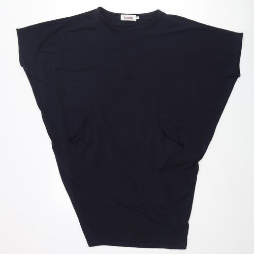 Louche Womens Blue Polyester Jumper Dress Size 10 Round Neck Pullover - Batwing