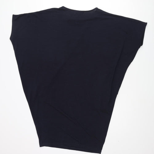 Louche Womens Blue Polyester Jumper Dress Size 10 Round Neck Pullover - Batwing