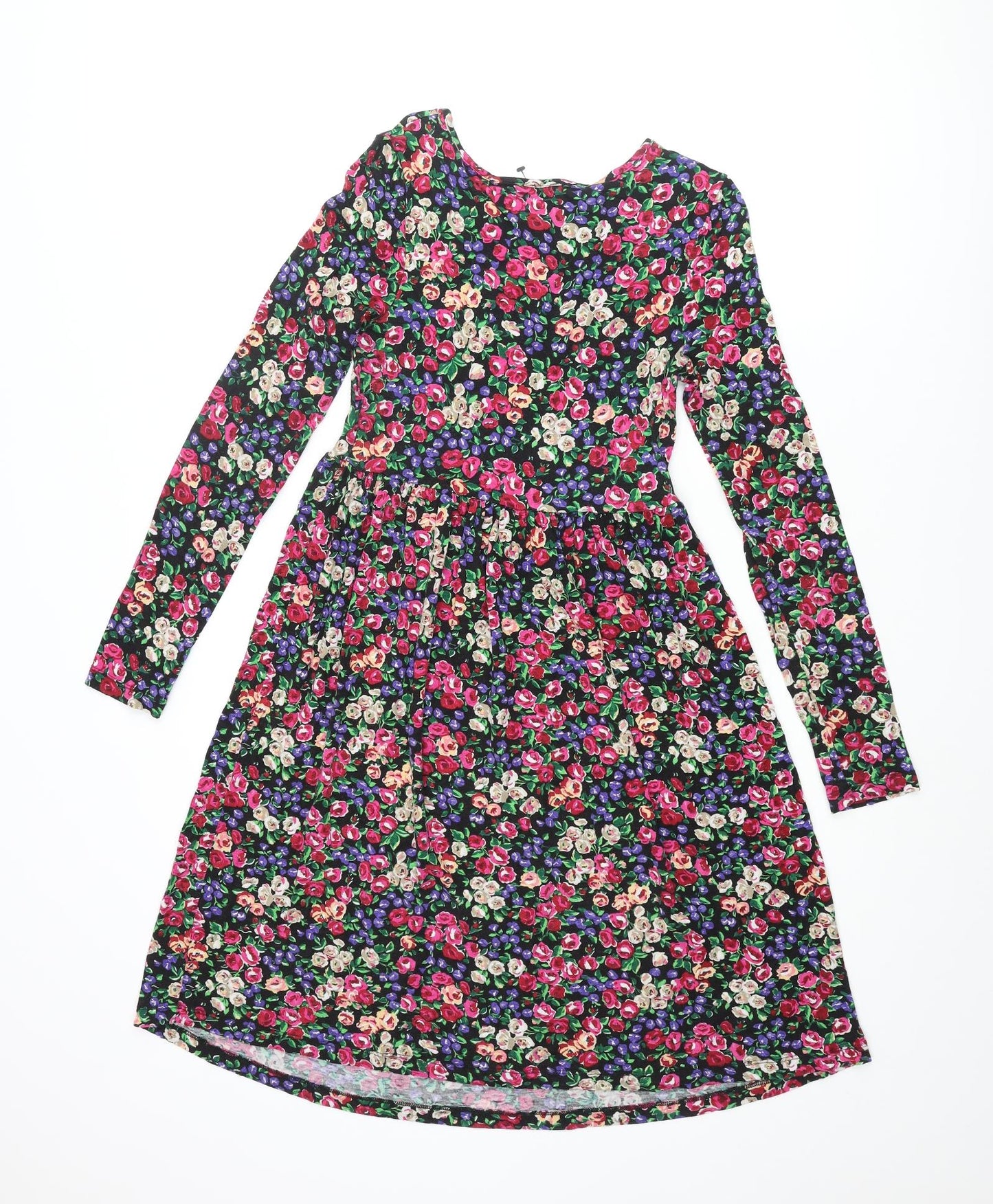 ASOS Womens Multicoloured Floral Viscose A-Line Size 8 Roll Neck Pullover
