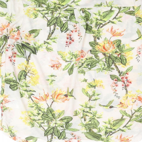 H&M Womens Multicoloured Floral Polyester Basic Blouse Size M V-Neck