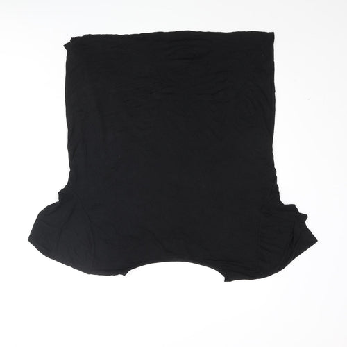 Capture Womens Black Viscose Basic T-Shirt Size M Round Neck - Fast Food Front Print