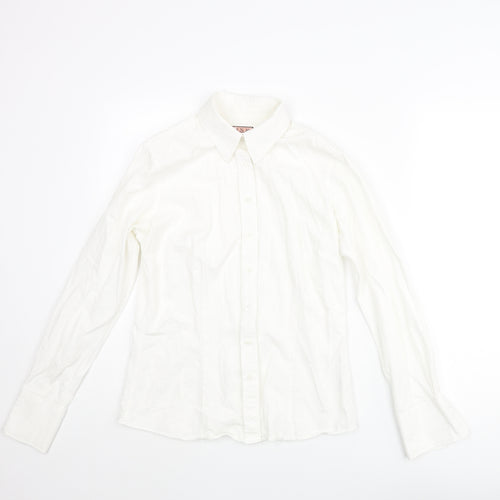 Thomas Pink Womens White Cotton Basic Button-Up Size 10 Collared