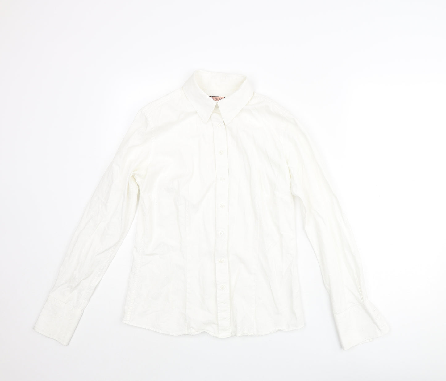 Thomas Pink Womens White Cotton Basic Button-Up Size 10 Collared