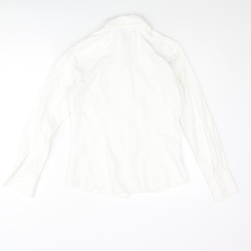 Thomas Pink Womens White Cotton Basic Button-Up Size 10 Collared