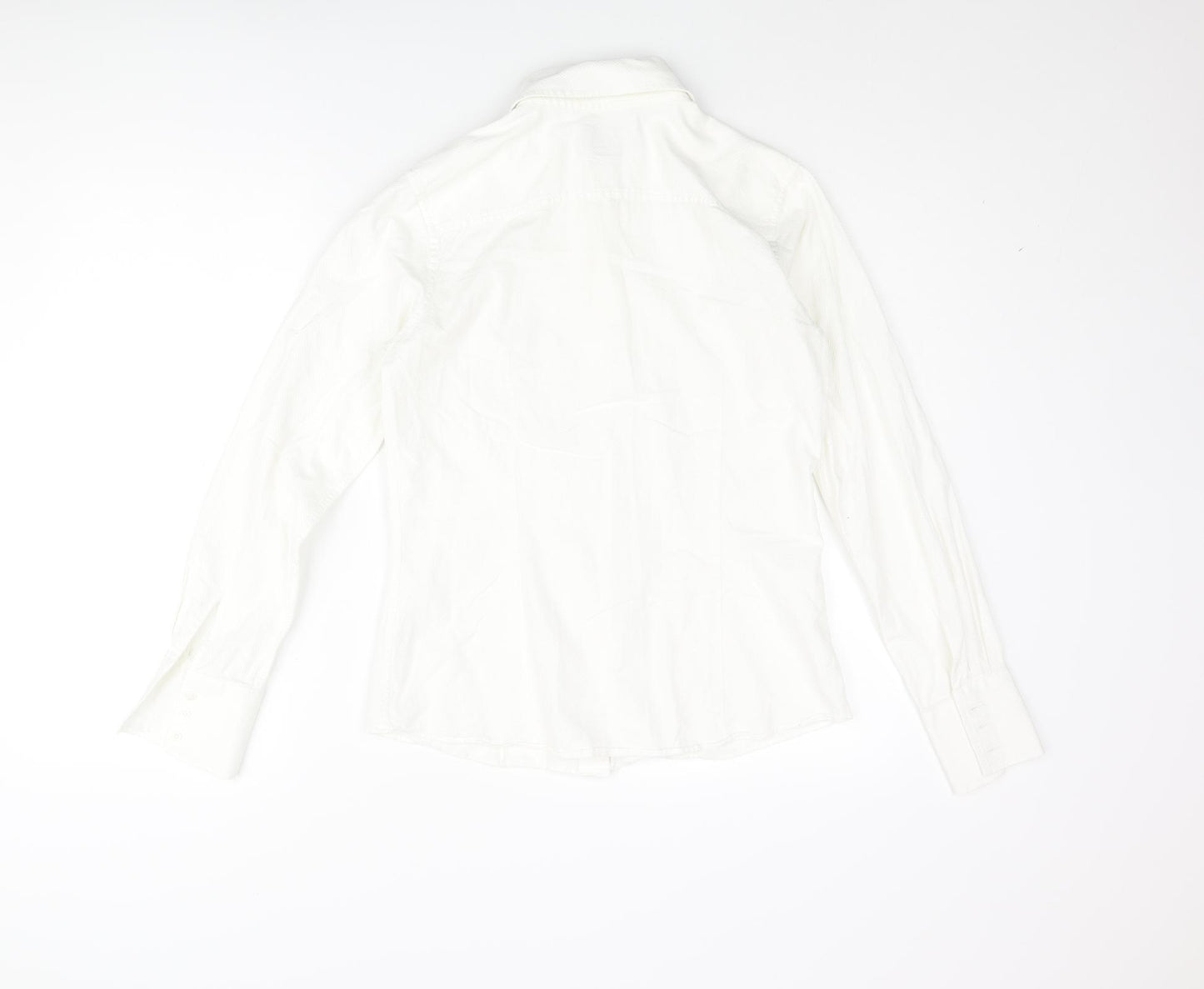 Thomas Pink Womens White Cotton Basic Button-Up Size 10 Collared