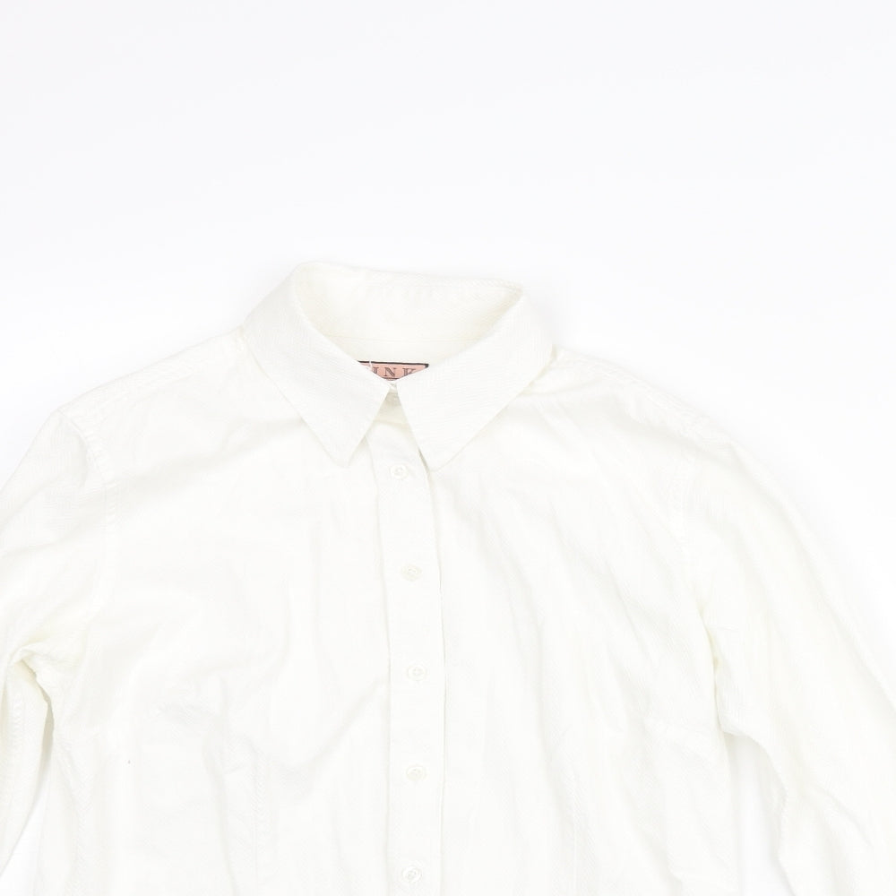 Thomas Pink Womens White Cotton Basic Button-Up Size 10 Collared
