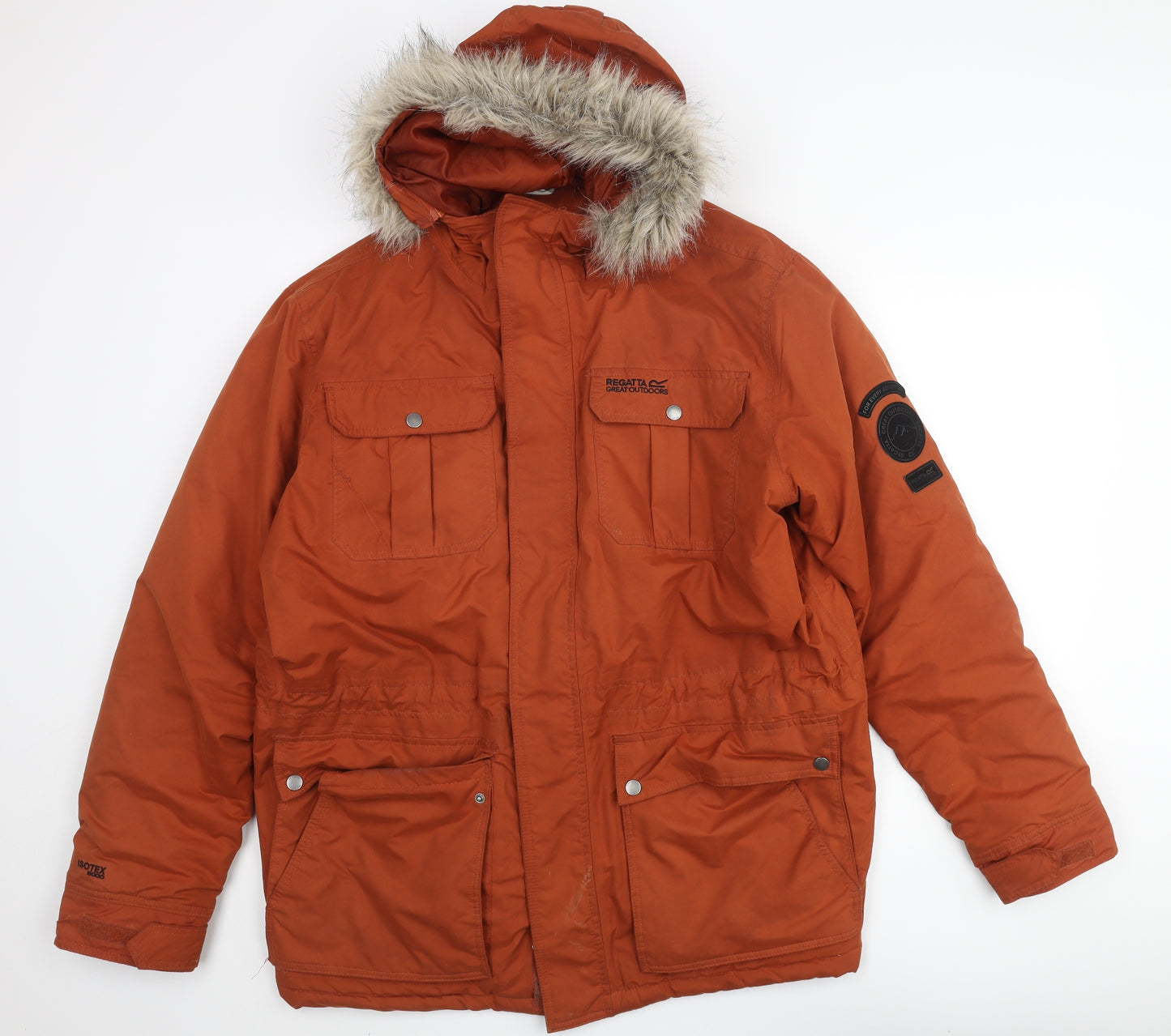 Regatta Mens Orange Parka Coat Size XL Zip