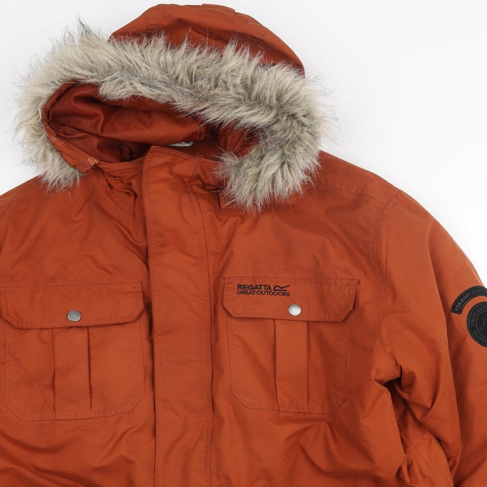 Regatta Mens Orange Parka Coat Size XL Zip