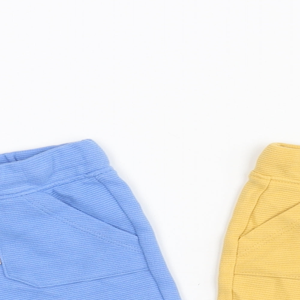 Marks and Spencer Boys Multicoloured Cotton Cropped Trousers Size 3-6 Months Drawstring