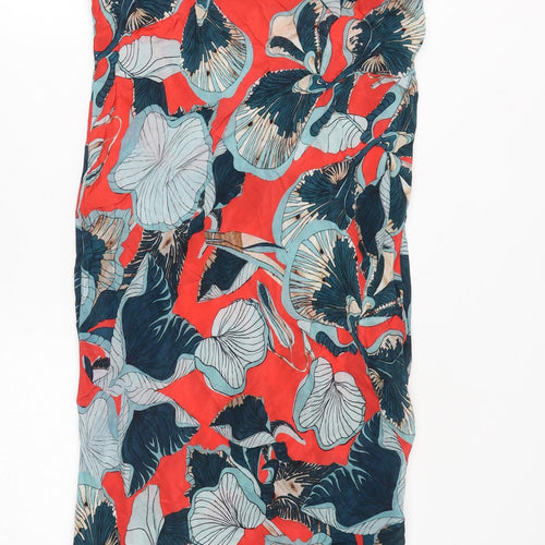 Blink Womens Red Geometric Viscose Slip Dress Size S Cowl Neck Pullover