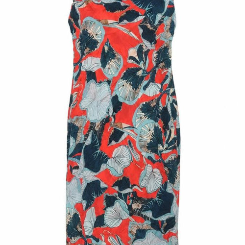 Blink Womens Red Geometric Viscose Slip Dress Size S Cowl Neck Pullover