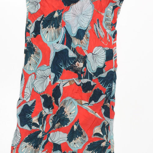 Blink Womens Red Geometric Viscose Slip Dress Size S Cowl Neck Pullover