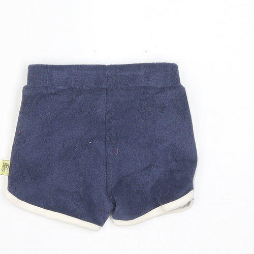Marks and Spencer Boys Blue Cotton Cropped Trousers Size 3-6 Months Drawstring - Harry Potter, Inside Leg 2in