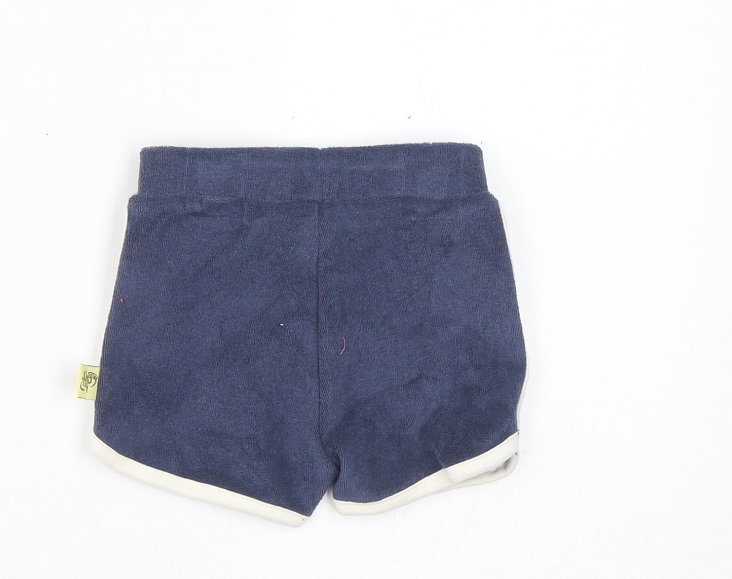 Marks and Spencer Boys Blue Cotton Cropped Trousers Size 3-6 Months Drawstring - Harry Potter, Inside Leg 2in