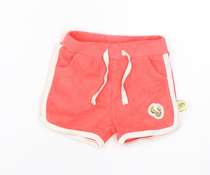 Marks and Spencer Boys Pink Cotton Cropped Trousers Size 3-6 Months Drawstring - Harry Potter, Inside Leg 2in
