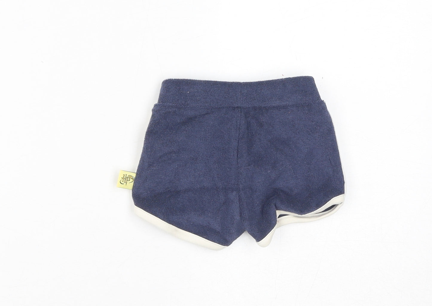 Marks and Spencer Boys Blue Cotton Cropped Trousers Size 0-3 Months Drawstring - Harry Potter, 1 month, Inside Leg 2in
