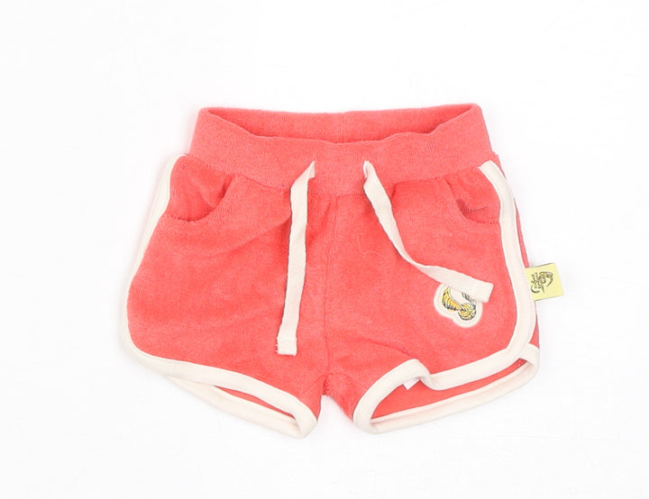 Marks and Spencer Boys Red Cotton Cropped Trousers Size 3-6 Months Drawstring - Harry Potter, Inside Leg 2in