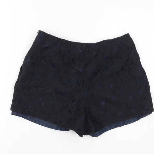 New Look Womens Black Polyester Basic Shorts Size 10 L3 in Regular Zip