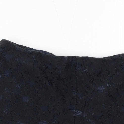New Look Womens Black Polyester Basic Shorts Size 10 L3 in Regular Zip