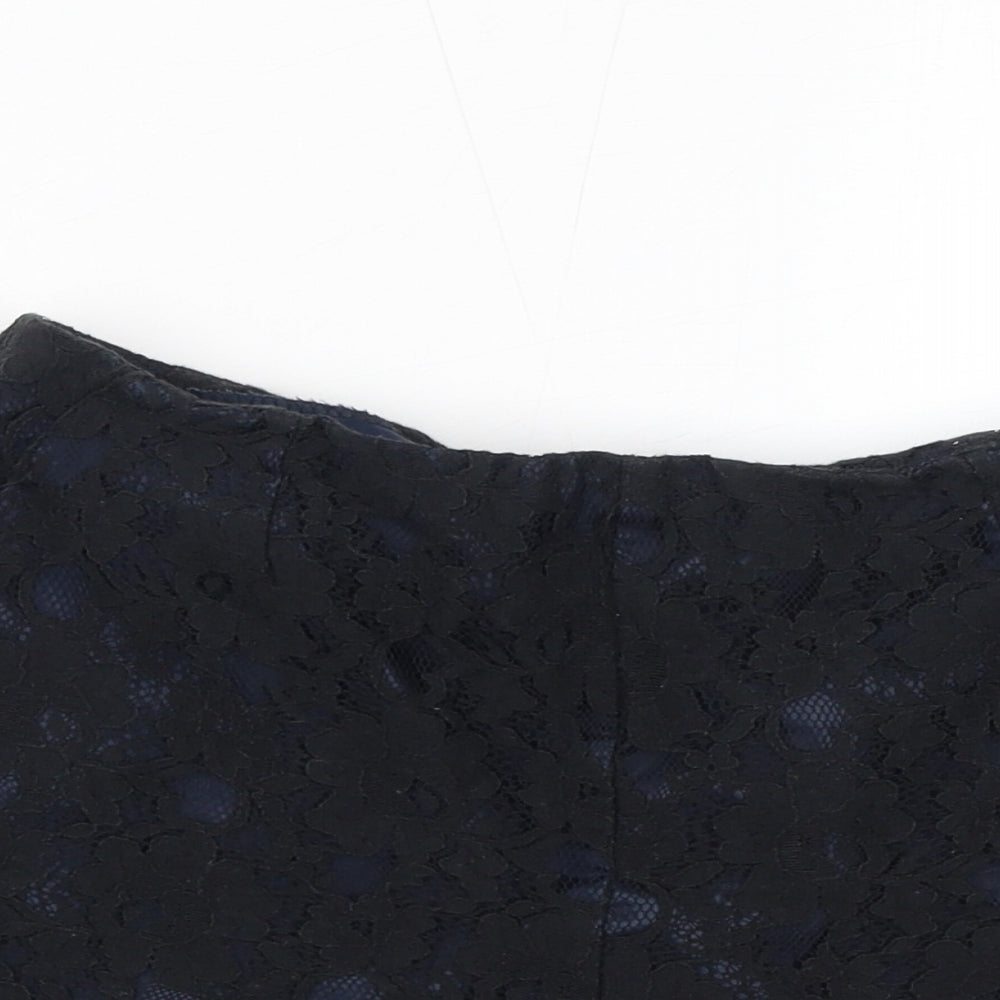 New Look Womens Black Polyester Basic Shorts Size 10 L3 in Regular Zip