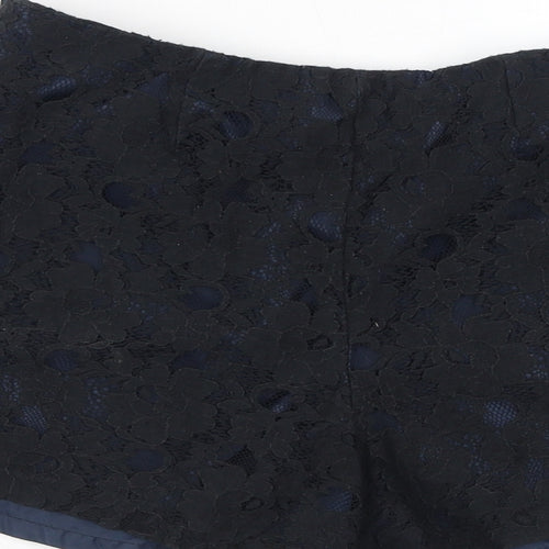 New Look Womens Black Polyester Basic Shorts Size 10 L3 in Regular Zip