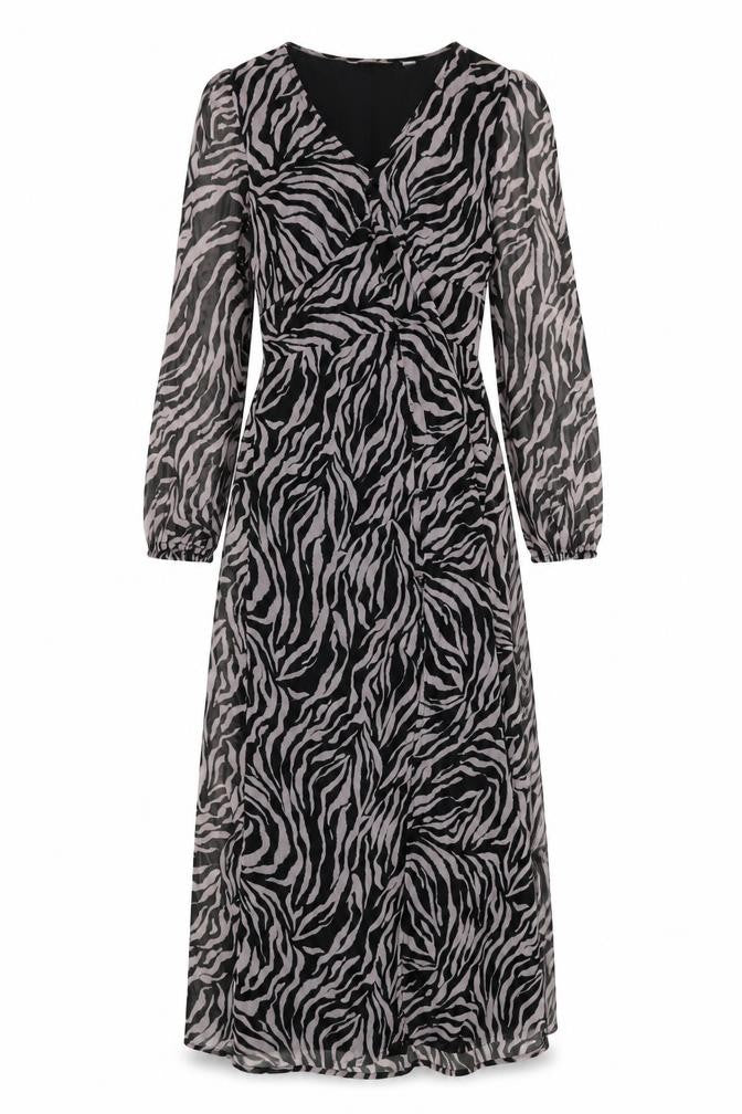 Dorothy Perkins Womens Pink Animal Print Polyester A-Line Size 12 V-Neck Pullover - Zebra