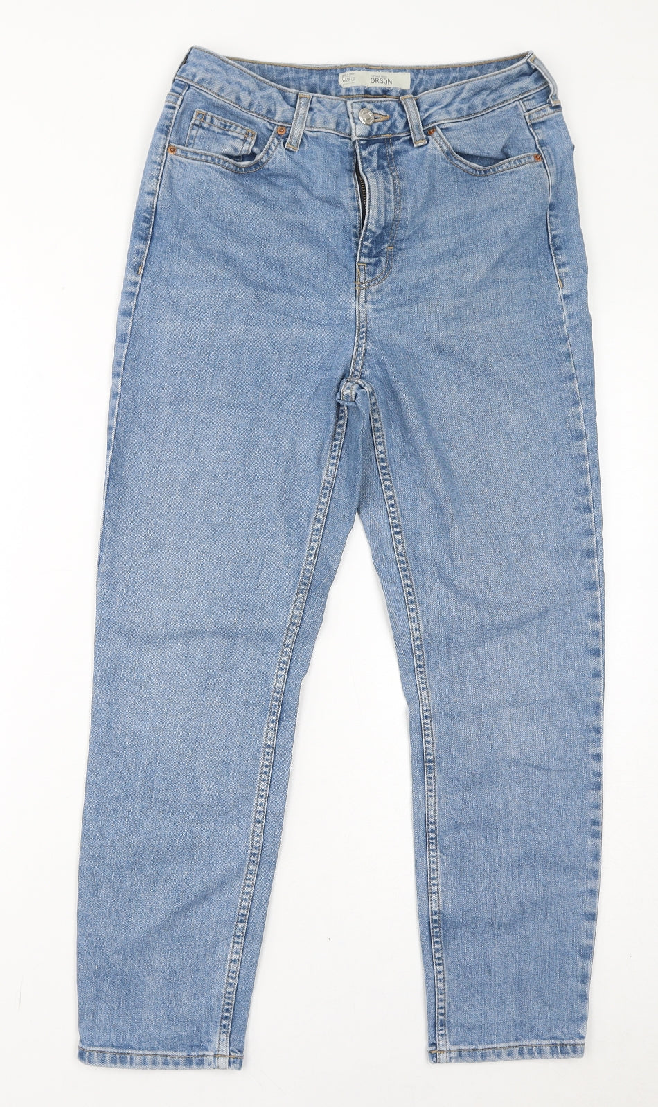 Topshop Womens Blue Cotton Mom Jeans Size 28 in L30 in Regular Zip