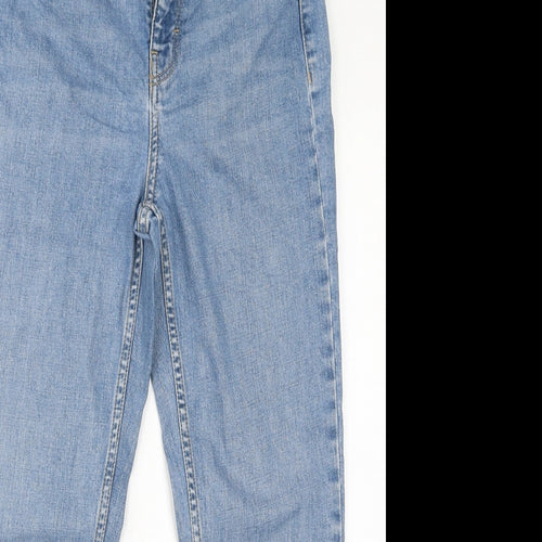 Topshop Womens Blue Cotton Mom Jeans Size 28 in L30 in Regular Zip