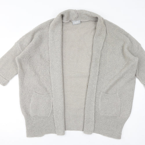 Wallis Womens Beige V-Neck Acrylic Cardigan Jumper Size M - Size M/L, Sparkle