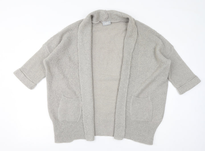 Wallis Womens Beige V-Neck Acrylic Cardigan Jumper Size M - Size M/L, Sparkle