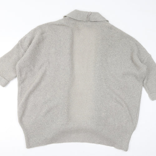 Wallis Womens Beige V-Neck Acrylic Cardigan Jumper Size M - Size M/L, Sparkle