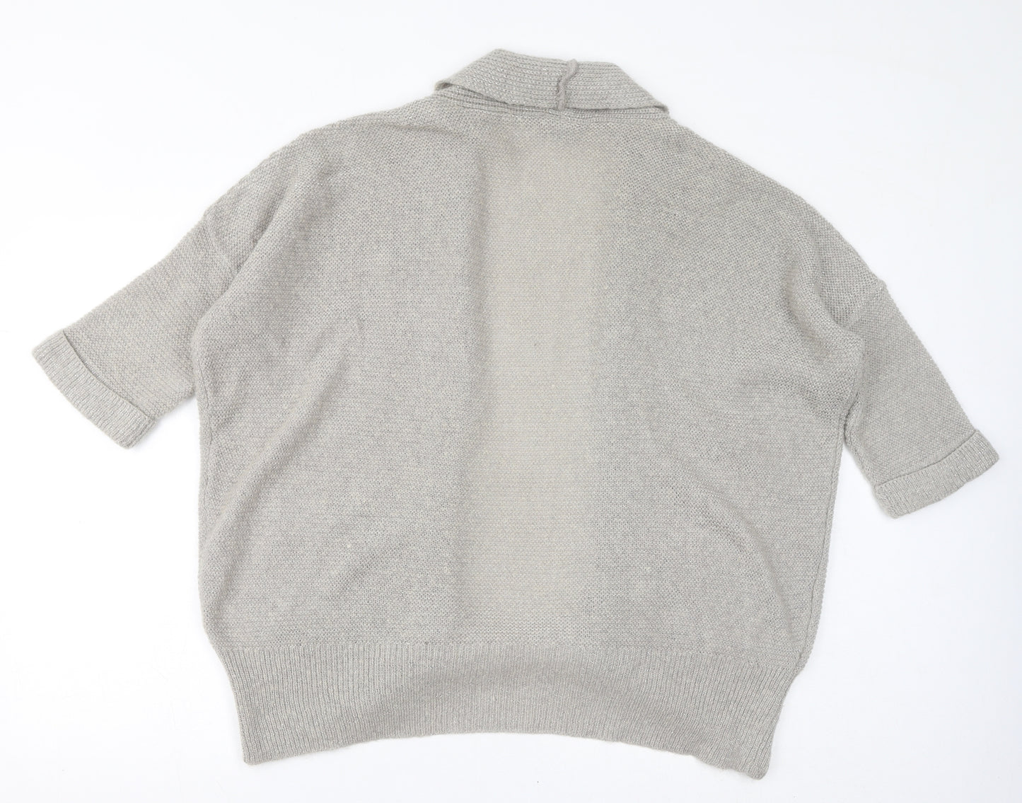 Wallis Womens Beige V-Neck Acrylic Cardigan Jumper Size M - Size M/L, Sparkle