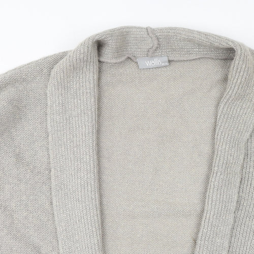 Wallis Womens Beige V-Neck Acrylic Cardigan Jumper Size M - Size M/L, Sparkle