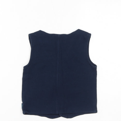 Ted Baker Boys Blue Cotton Basic Tank Size 2-3 Years V-Neck Button - Waistcoat