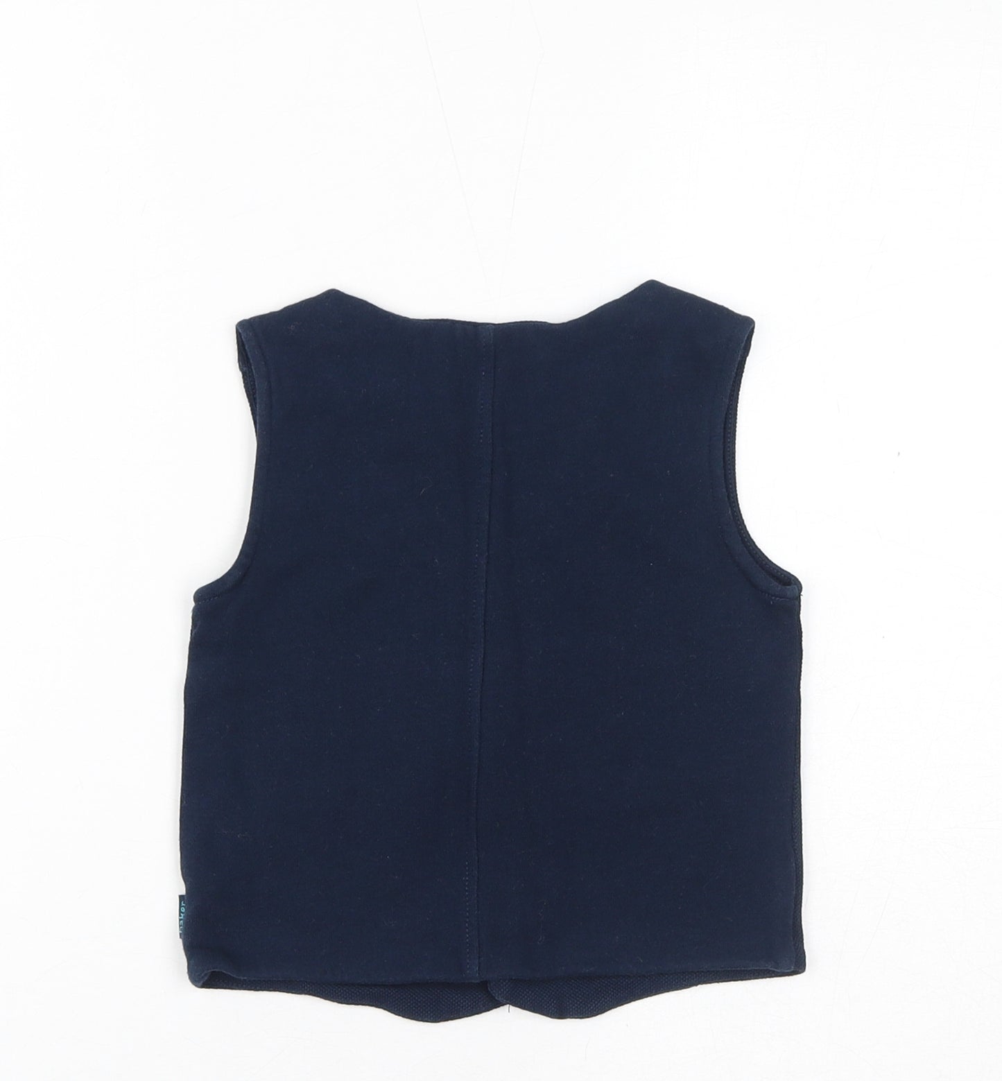 Ted Baker Boys Blue Cotton Basic Tank Size 2-3 Years V-Neck Button - Waistcoat