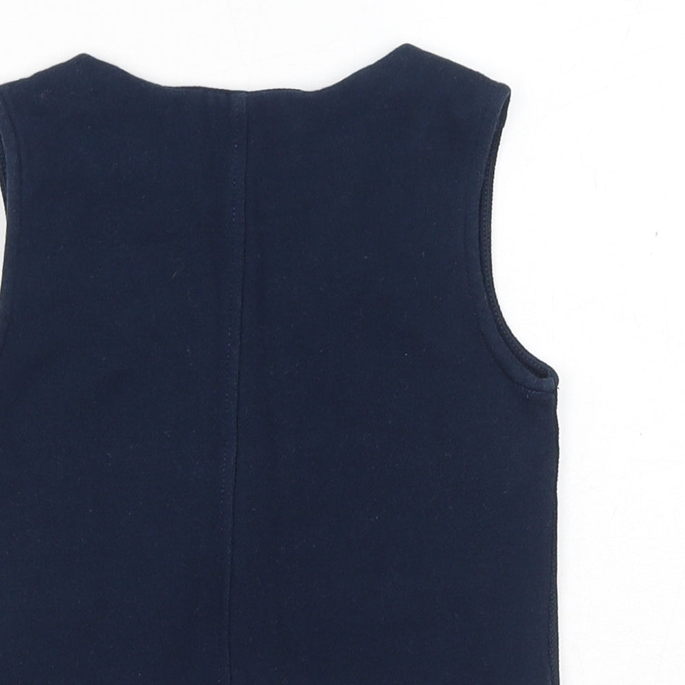 Ted Baker Boys Blue Cotton Basic Tank Size 2-3 Years V-Neck Button - Waistcoat