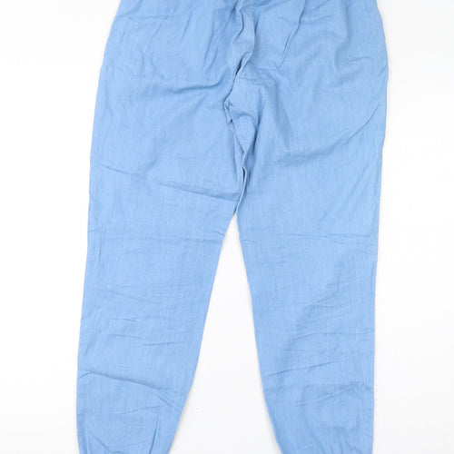 Gap Womens Blue Cotton Trousers Size S L28 in Regular Drawstring