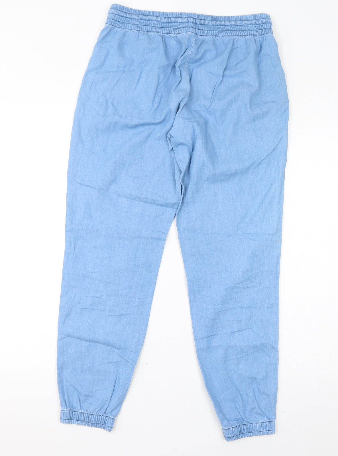 Gap Womens Blue Cotton Trousers Size S L28 in Regular Drawstring