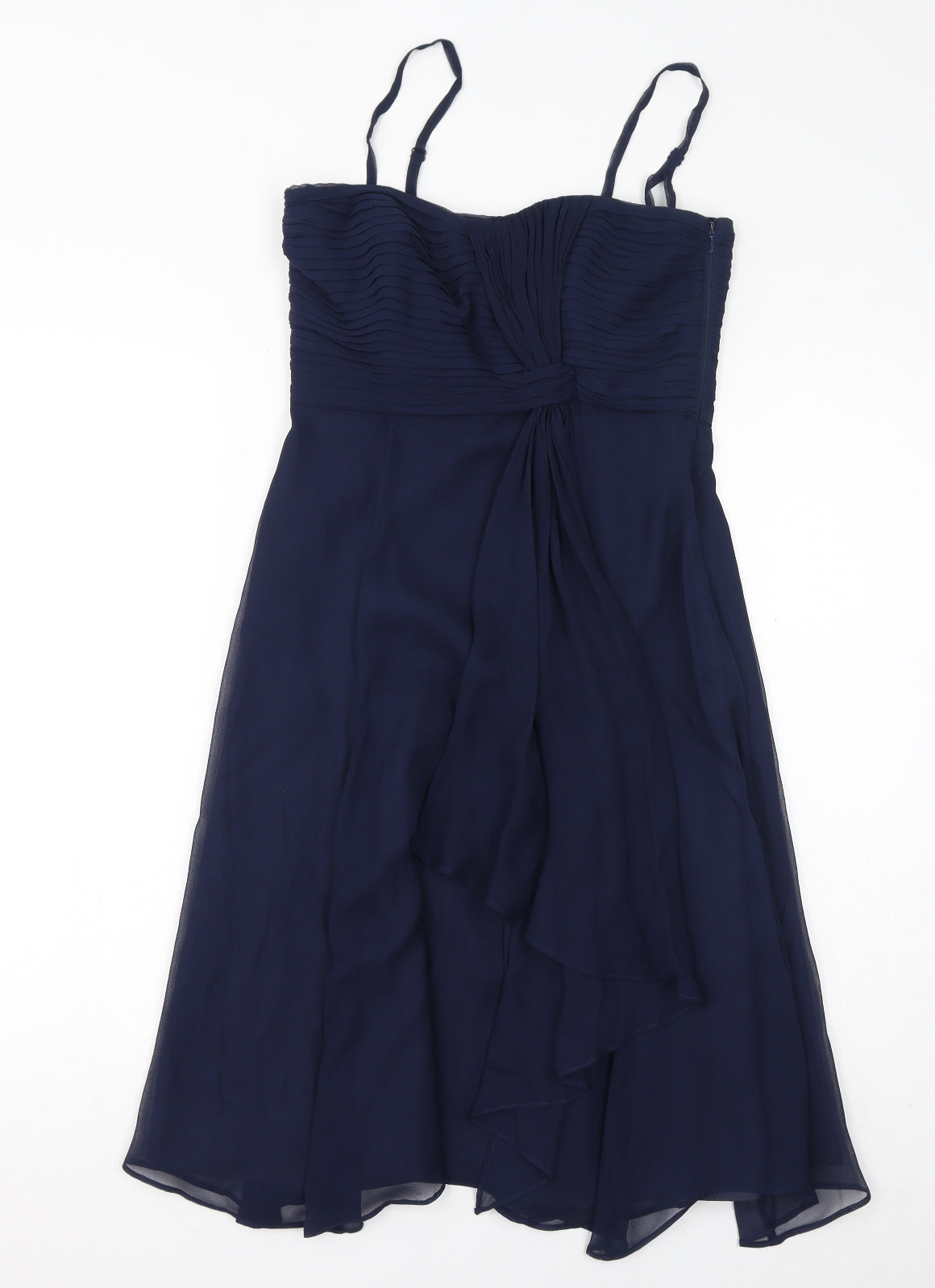 Coast Womens Blue Acetate A-Line Size 10 Round Neck Zip