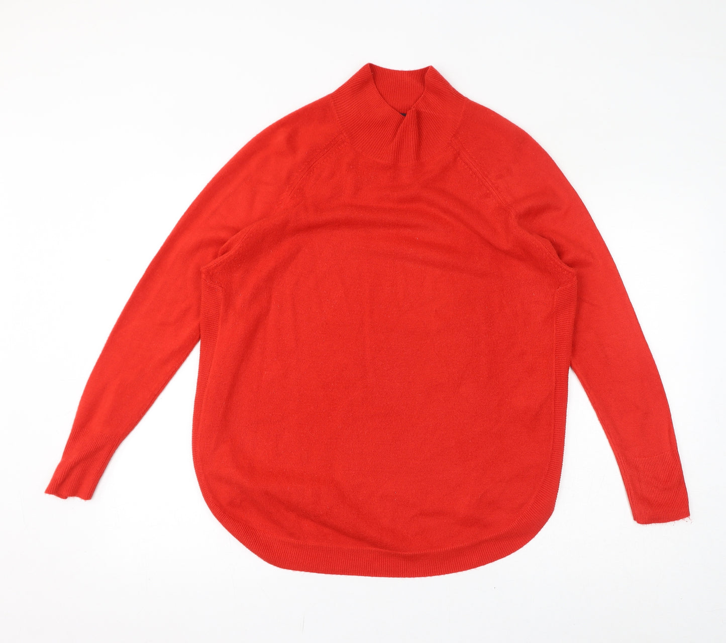 Marks and Spencer Womens Red Mock Neck Acrylic Pullover Jumper Size M