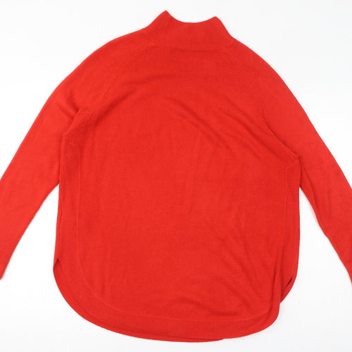 Marks and Spencer Womens Red Mock Neck Acrylic Pullover Jumper Size M