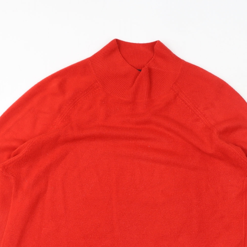 Marks and Spencer Womens Red Mock Neck Acrylic Pullover Jumper Size M