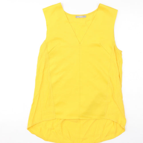 Marks and Spencer Womens Yellow Polyester Basic Tank Size M V-Neck