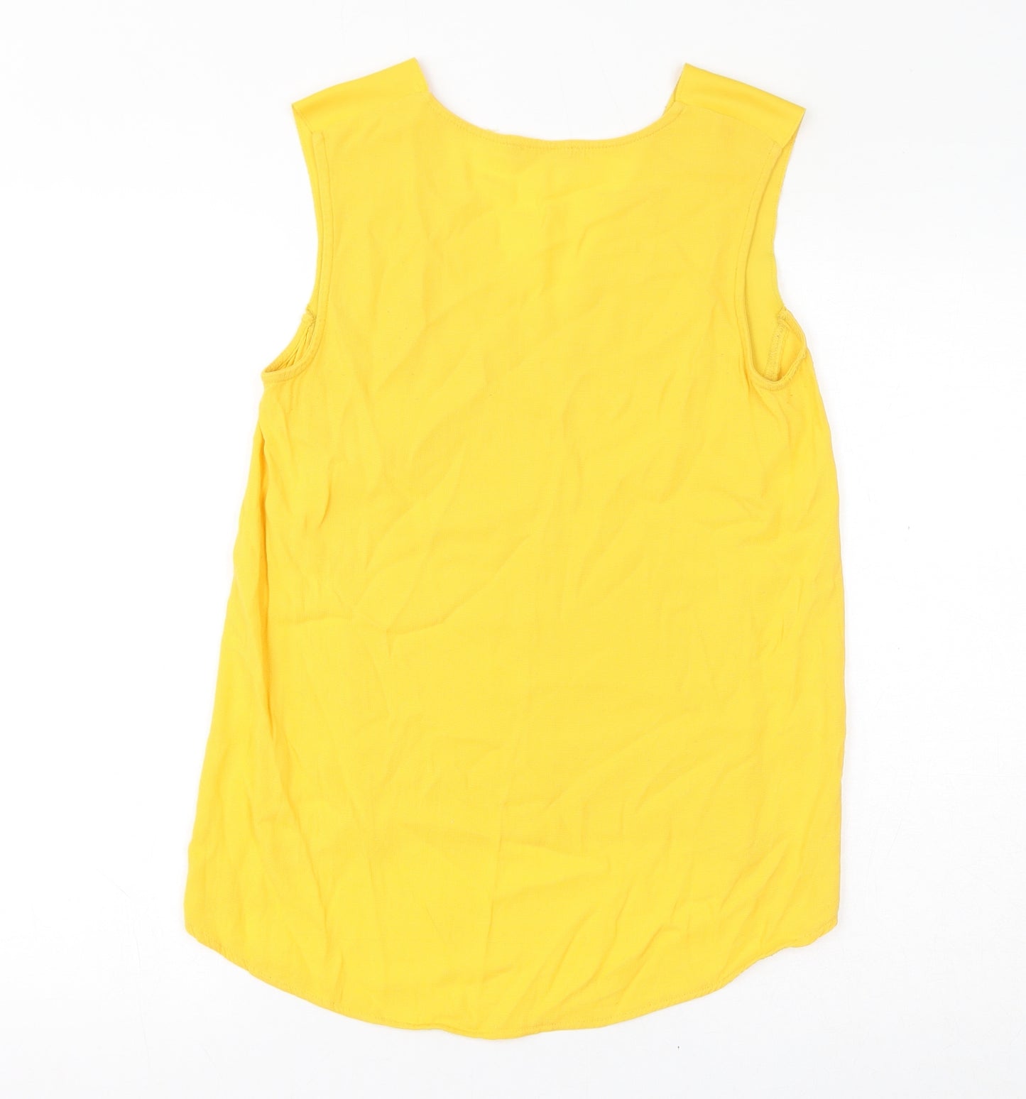 Marks and Spencer Womens Yellow Polyester Basic Tank Size M V-Neck