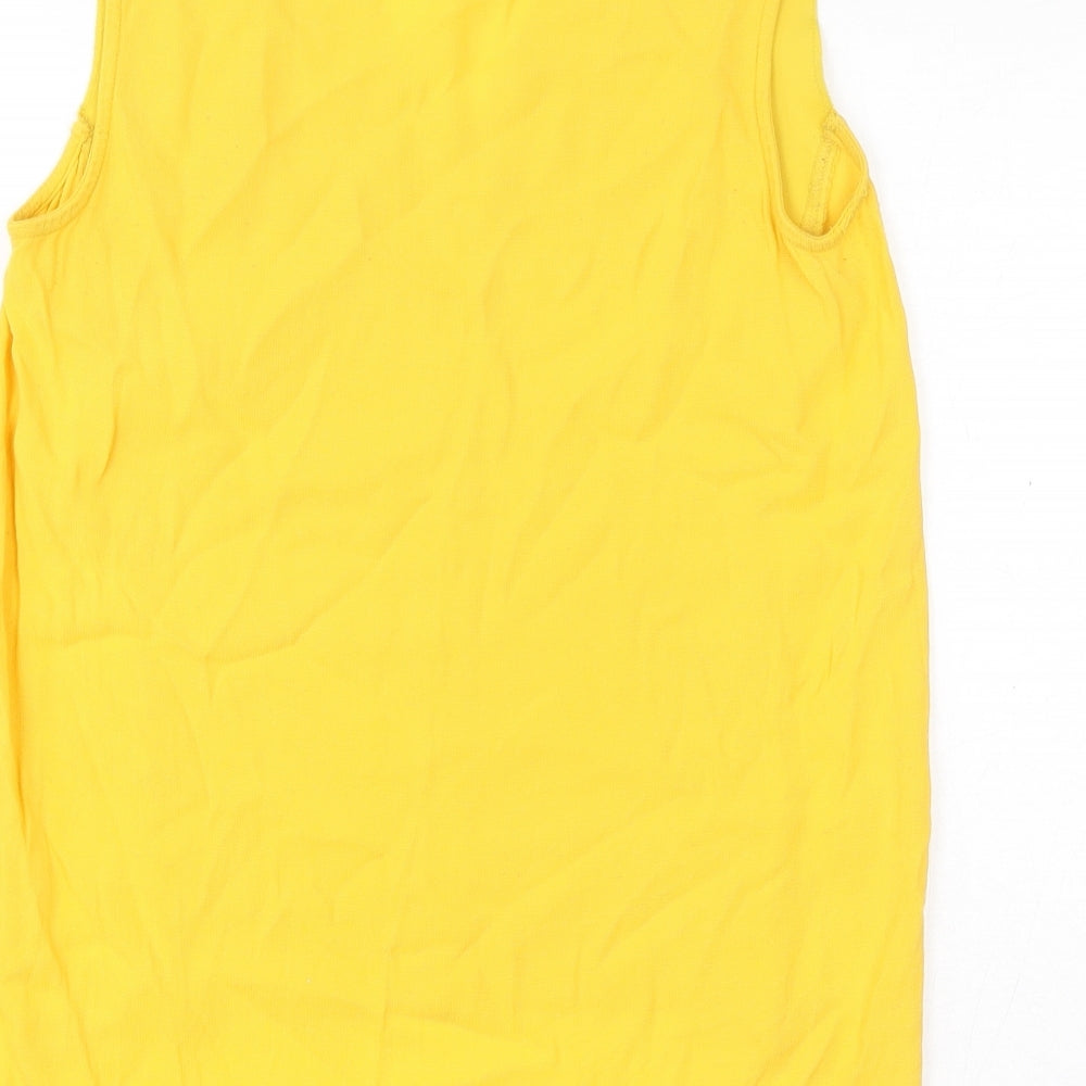 Marks and Spencer Womens Yellow Polyester Basic Tank Size M V-Neck
