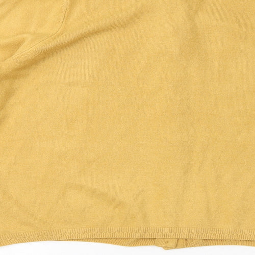 Marks and Spencer Womens Yellow V-Neck Acrylic Cardigan Jumper Size 12
