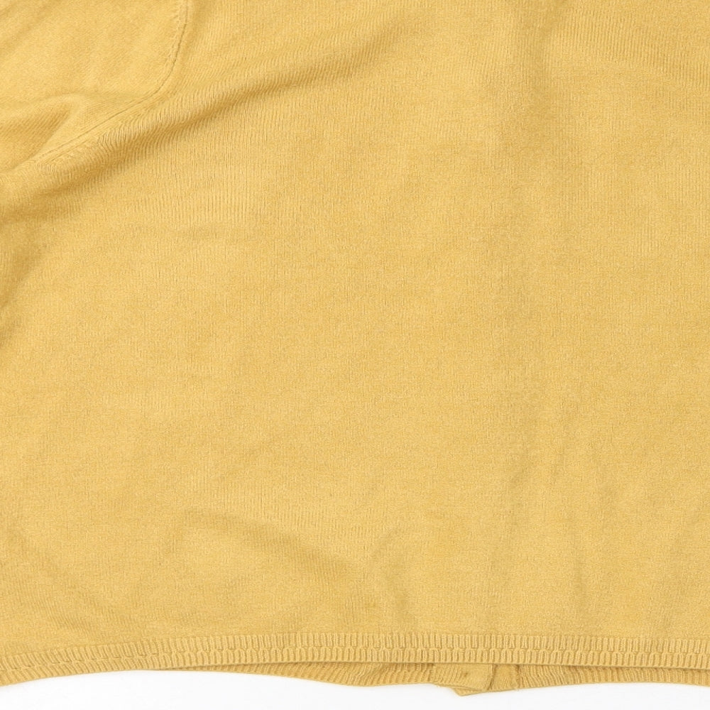 Marks and Spencer Womens Yellow V-Neck Acrylic Cardigan Jumper Size 12